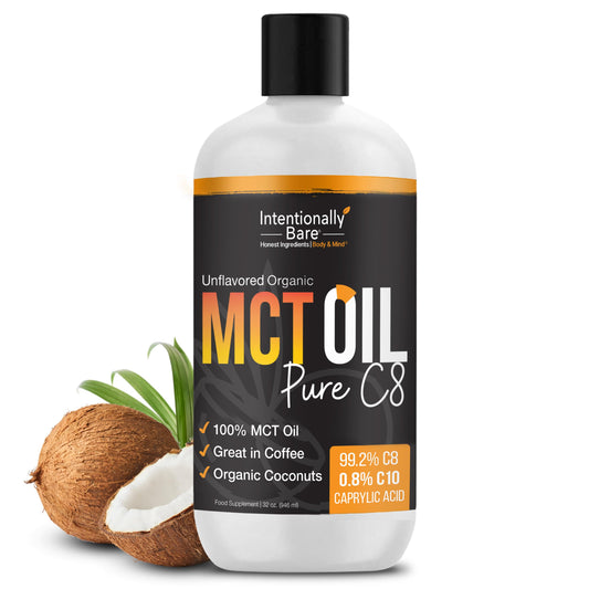 Intentionally Bare Organic C8 MCT Oil 32oz bottle