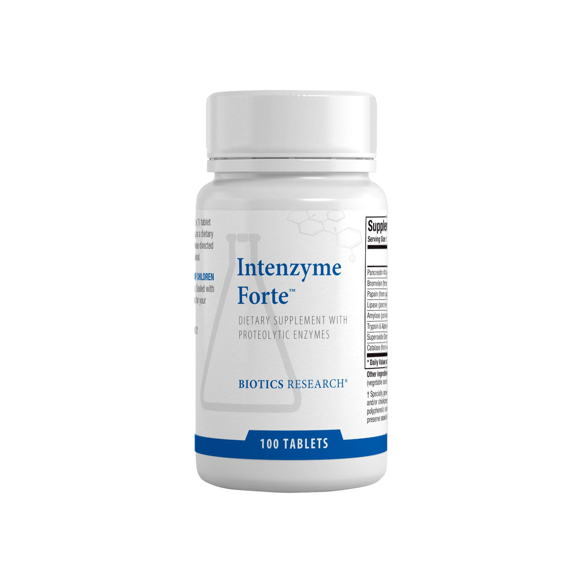 Front label of Intenzyme Forte bottle