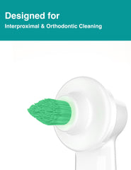 Interdental replacement head pack with 2 heads and braces-safe design