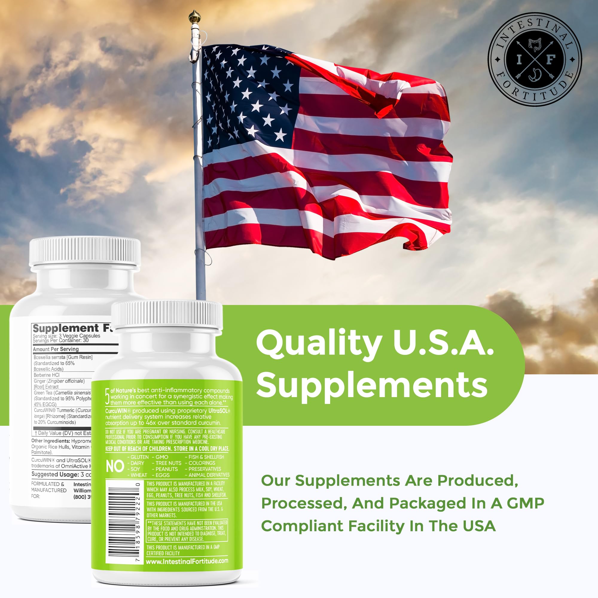 Boswellia Serrata capsule detail in AI-5 bottle underscoring anti-inflammatory-inspired support.