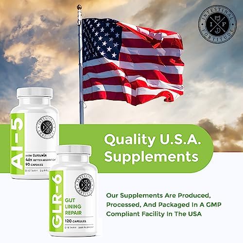 Capsules for gut health on white background