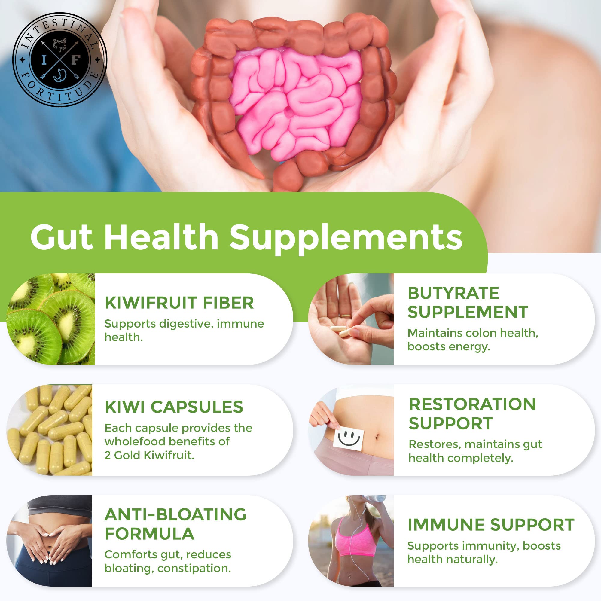 Dairy-free PREbiotic Gold capsules on white background