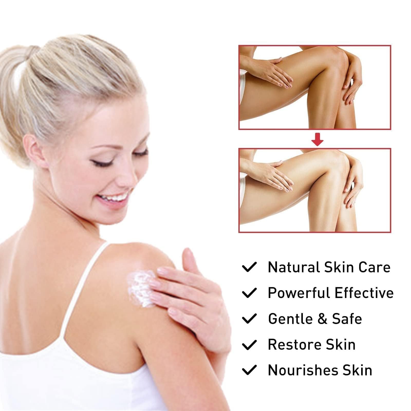 Intimate Area Dark Spot Corrector cream texture on skin