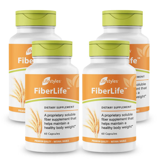 Intra FiberLife soluble fiber supplement bottle with Konjac Glucomannan, Guar Gum, Xanthan Gum, and Cinnamon Extract (240 capsules)