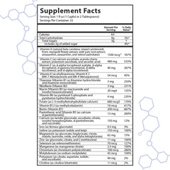Ingredients list featuring 215+ Organically-Bound nutrients.