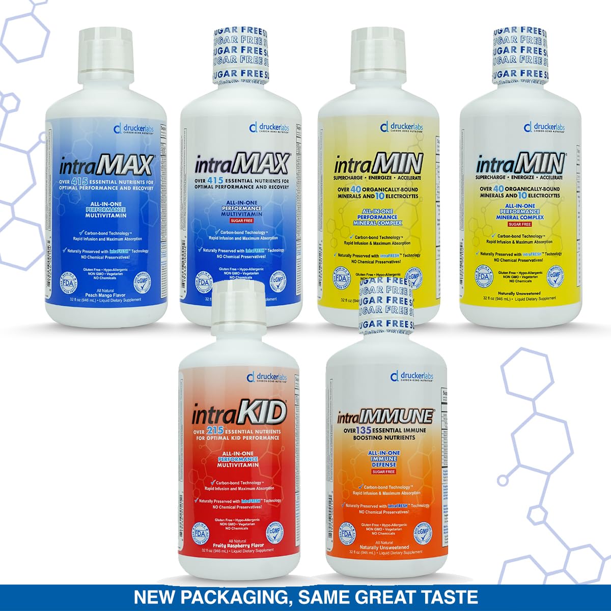 Product label highlighting Non-GMO, Dairy Free, and Gluten Free claims.