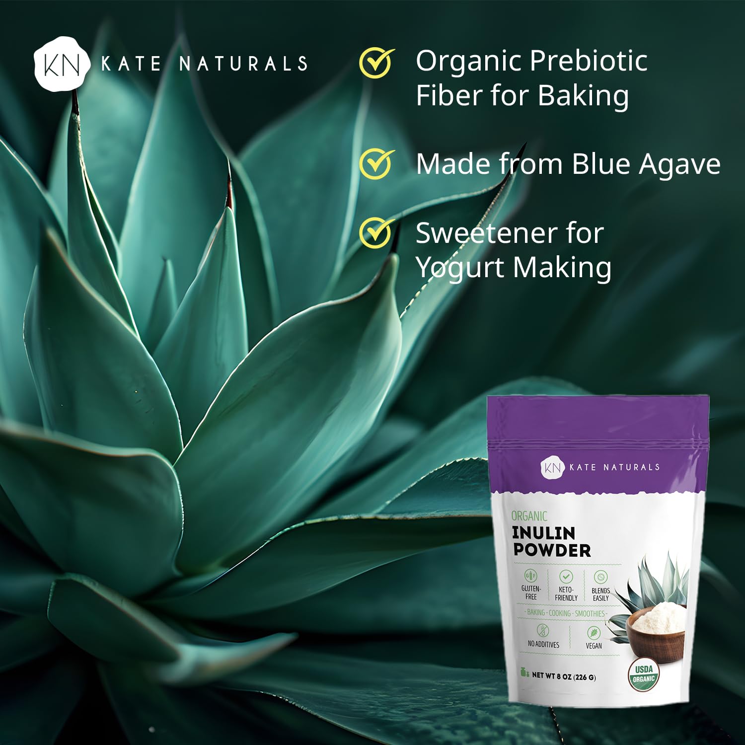 Inulin powder for coffee, yogurt, and smoothies – prebiotic fiber