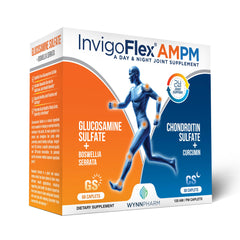 INVIGOFLEX AMPM bottle label featuring Glucosamine Sulfate and Chondroitin Sulfate