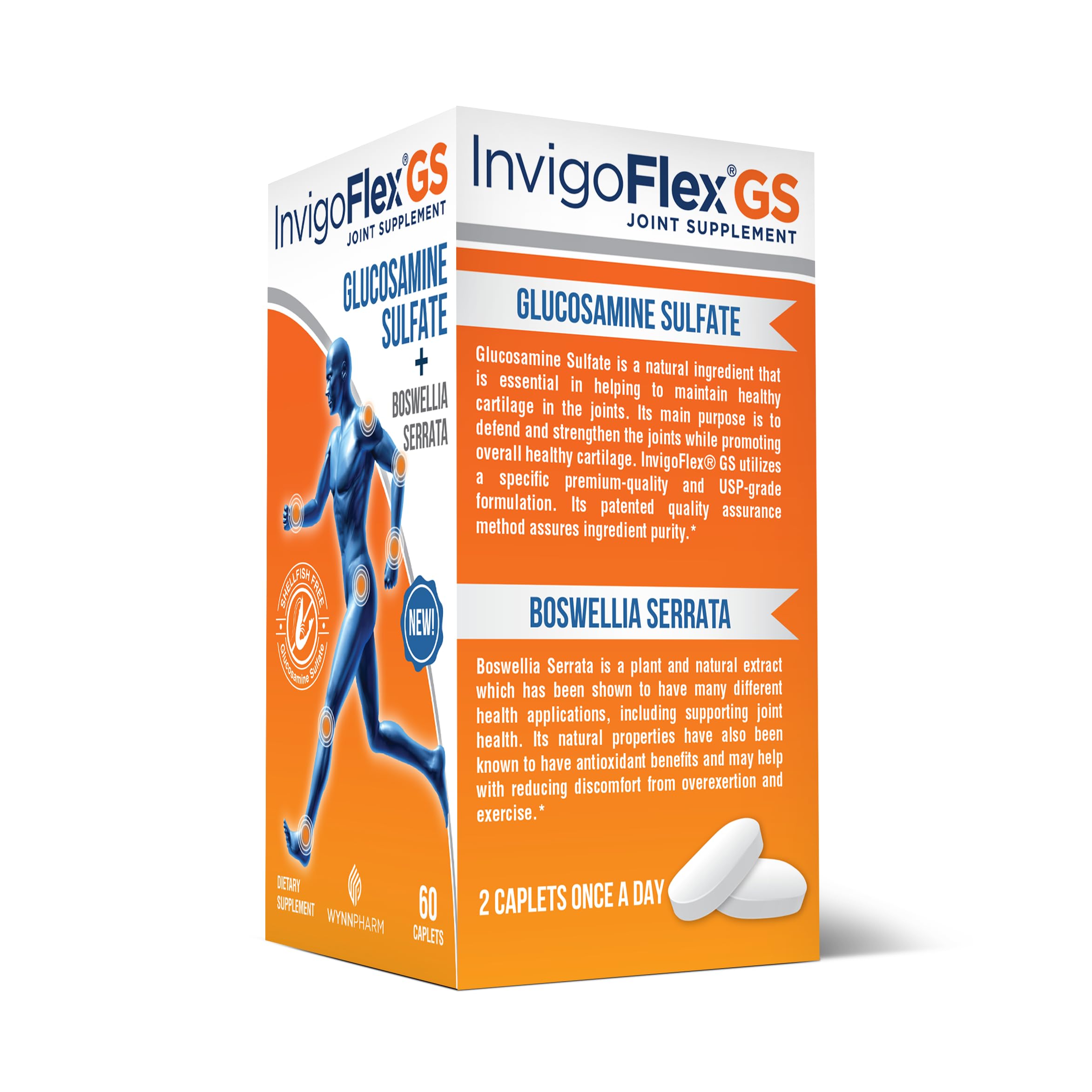 Joint areas knees hands back and hip illustration with InvigoFlex GS