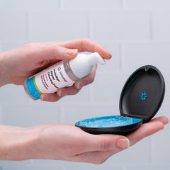 Close-up of INVISALIGN cleaner bottle label