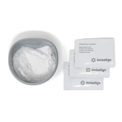Cleaning tub filled with solution for aligners