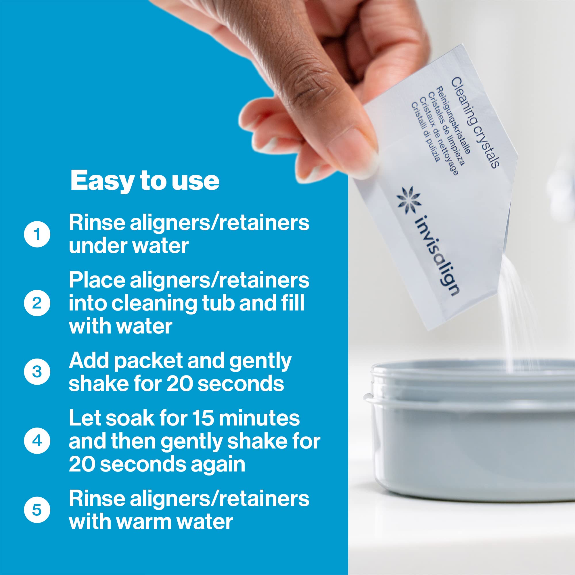 50-pack of Invisalign cleaning crystals ready for use