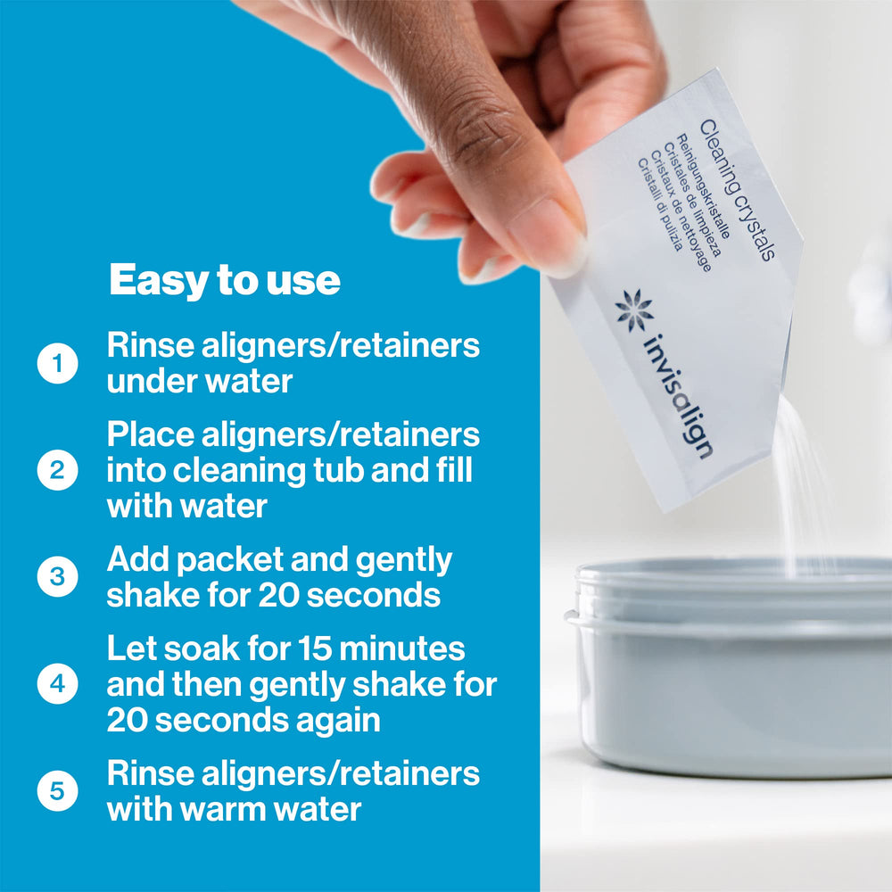 50-pack of Invisalign cleaning crystals ready for use