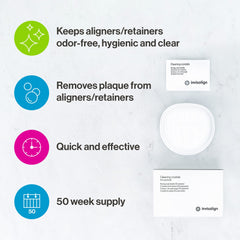 Clean aligners and tub after soaking with Invisalign crystals