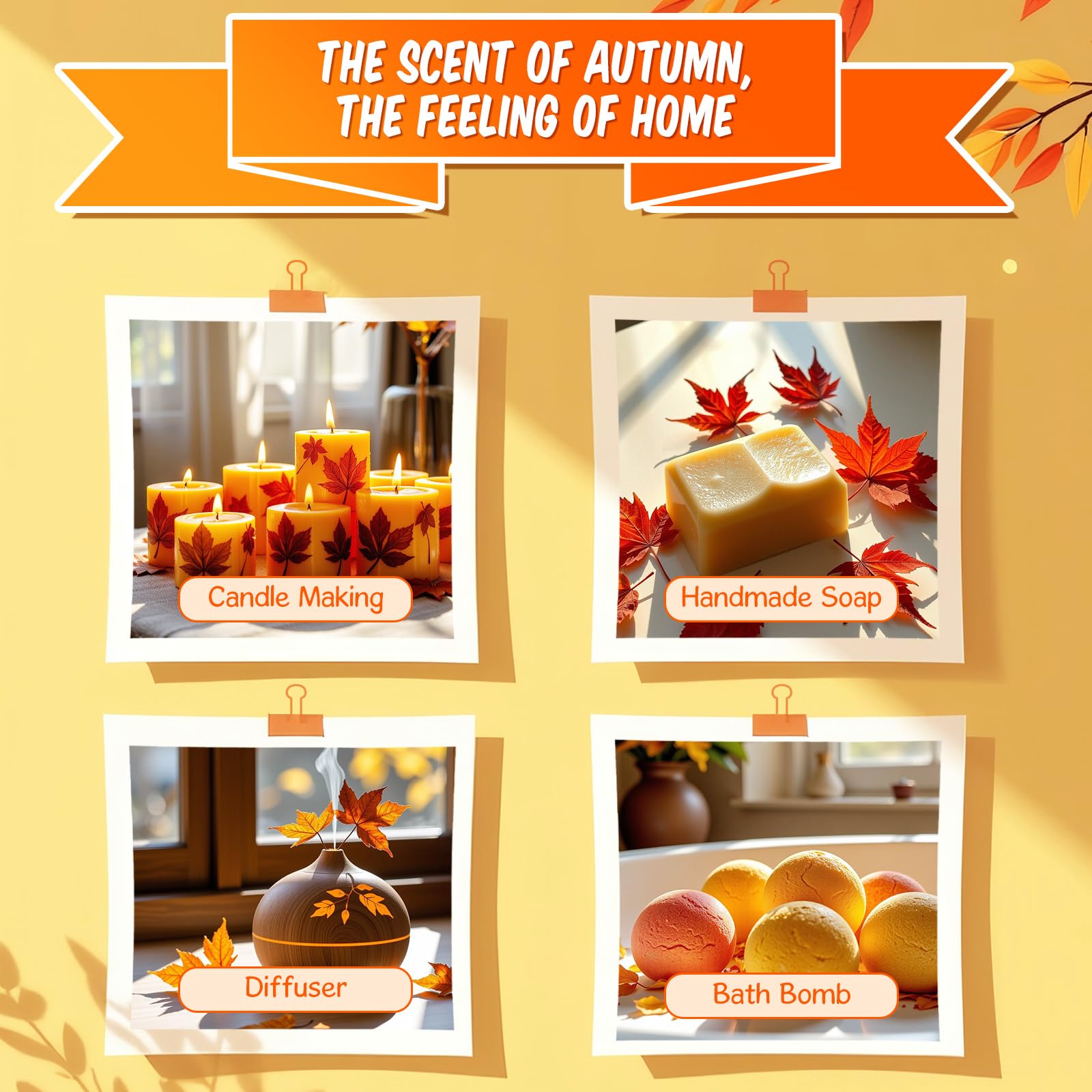 INWICOPH Autumn Fragrance Oils Set Vanilla 10ml bottle