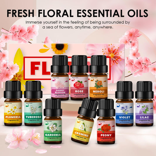 INWICOPH Floral Oils jasmine petals close-up for relaxing aromatherapy.