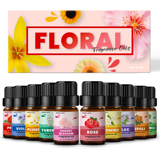 INWICOPH Floral Oils rose bloom close-up for diffuser ambiance.