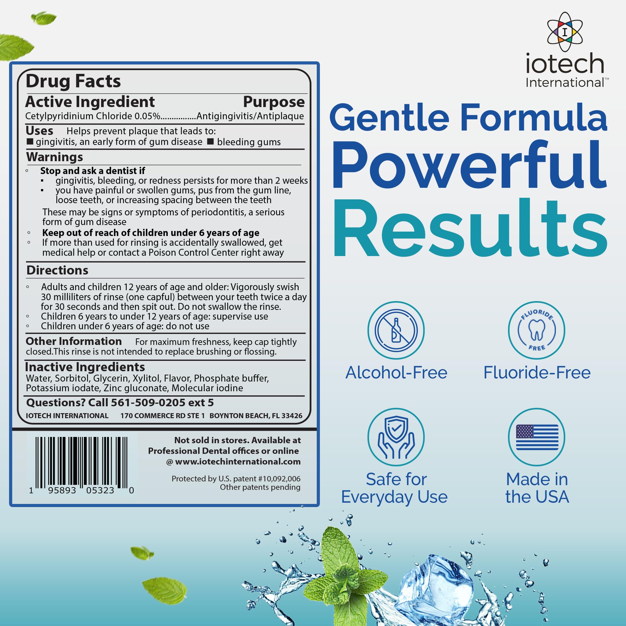 ioRinse Ultra ingredients: xylitol and molecular iodine