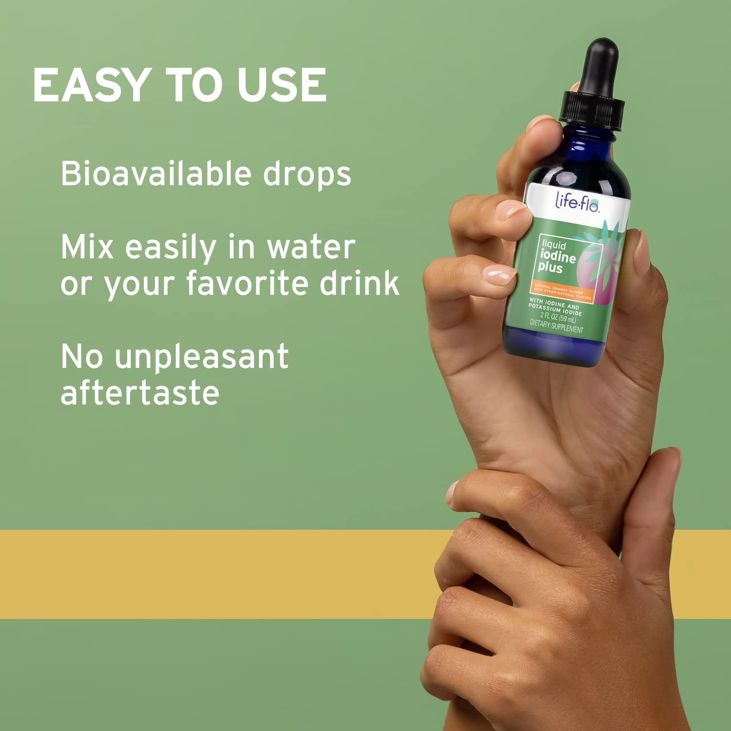 Liquid iodine drops designed for fast absorption