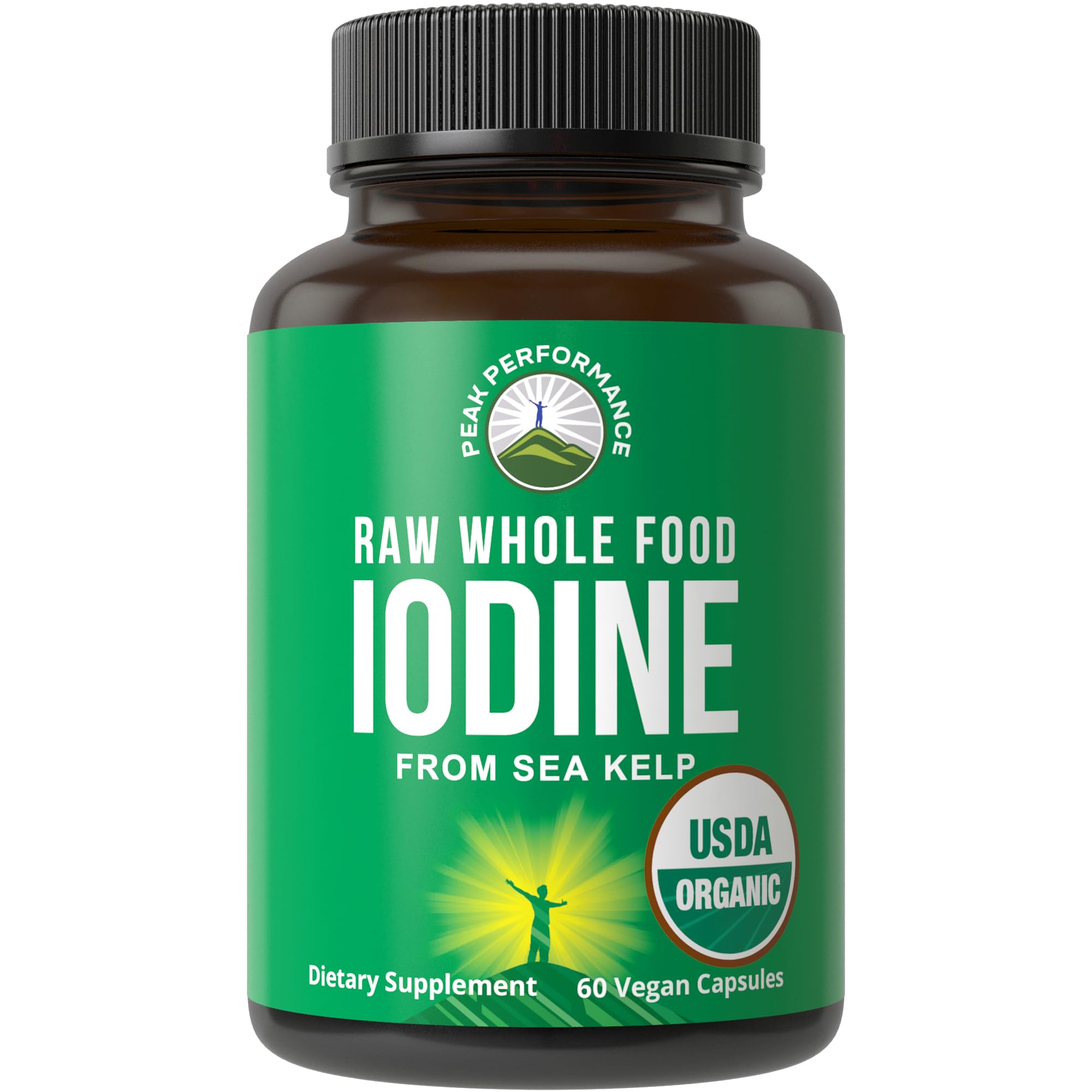 USDA Organic raw whole-food iodine from organic kelp (Ascophyllum nodosum) – 60 vegan capsules