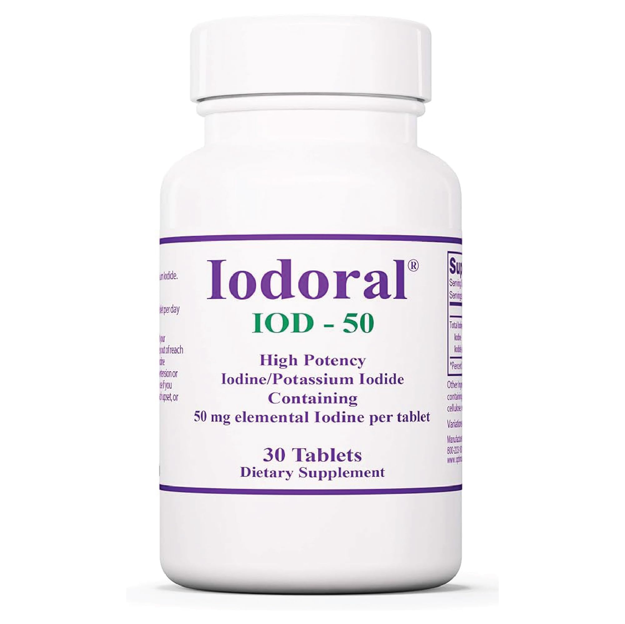 Optimox Iodoral 50 mg potassium iodide tablets – front view
