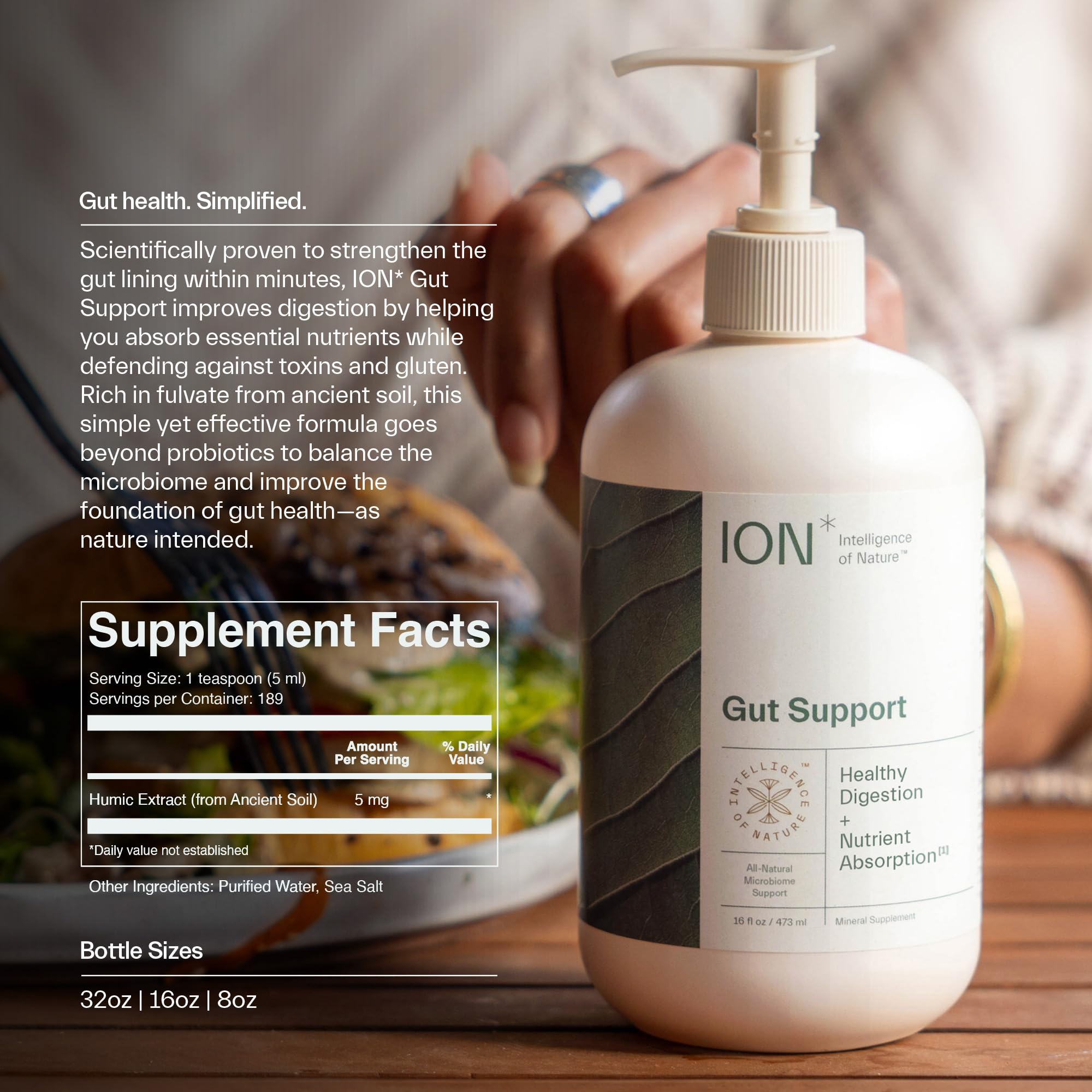 Family-friendly gut support liquid for adults and kids 4+
