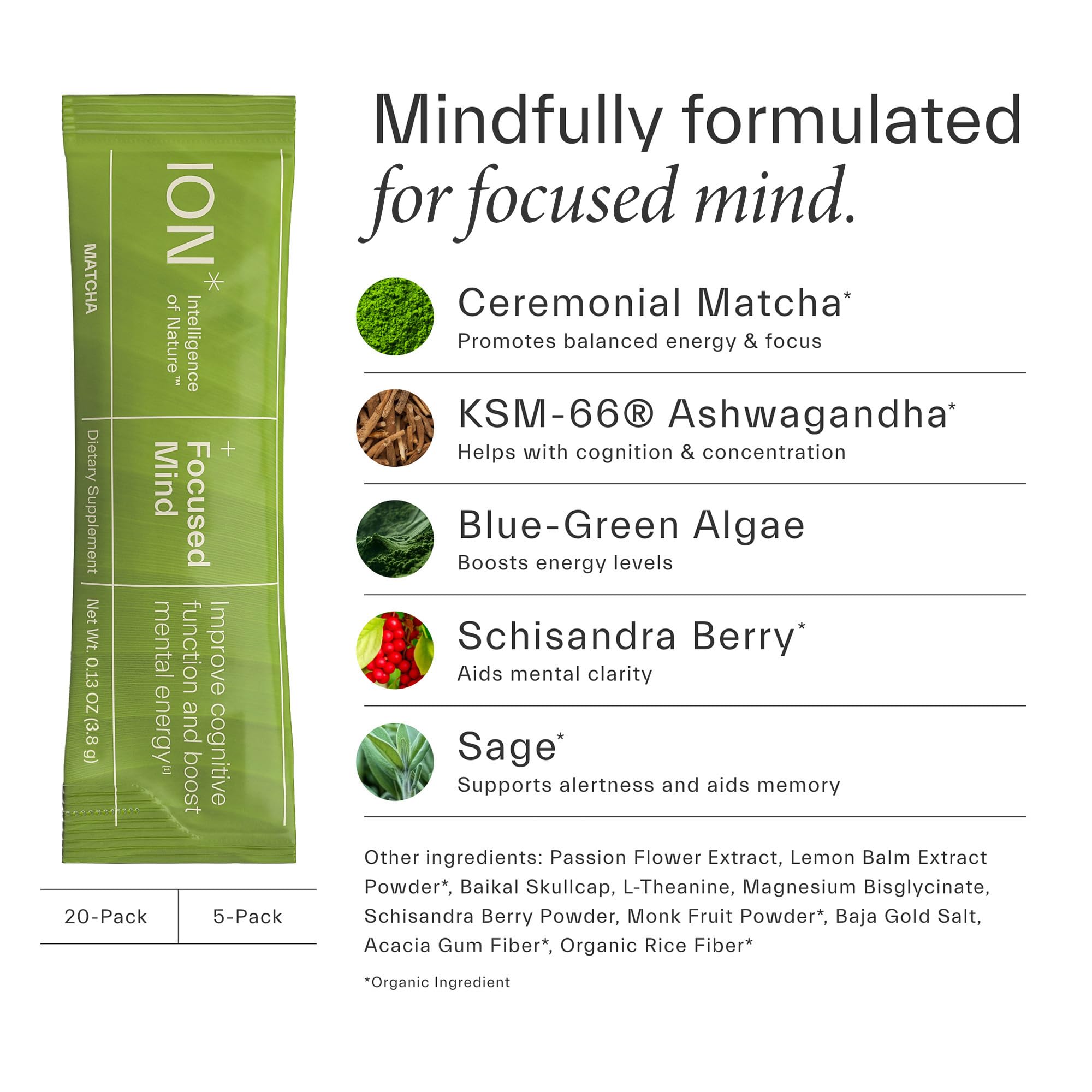 Prepared ION* Focused Mind nootropic drink in glass