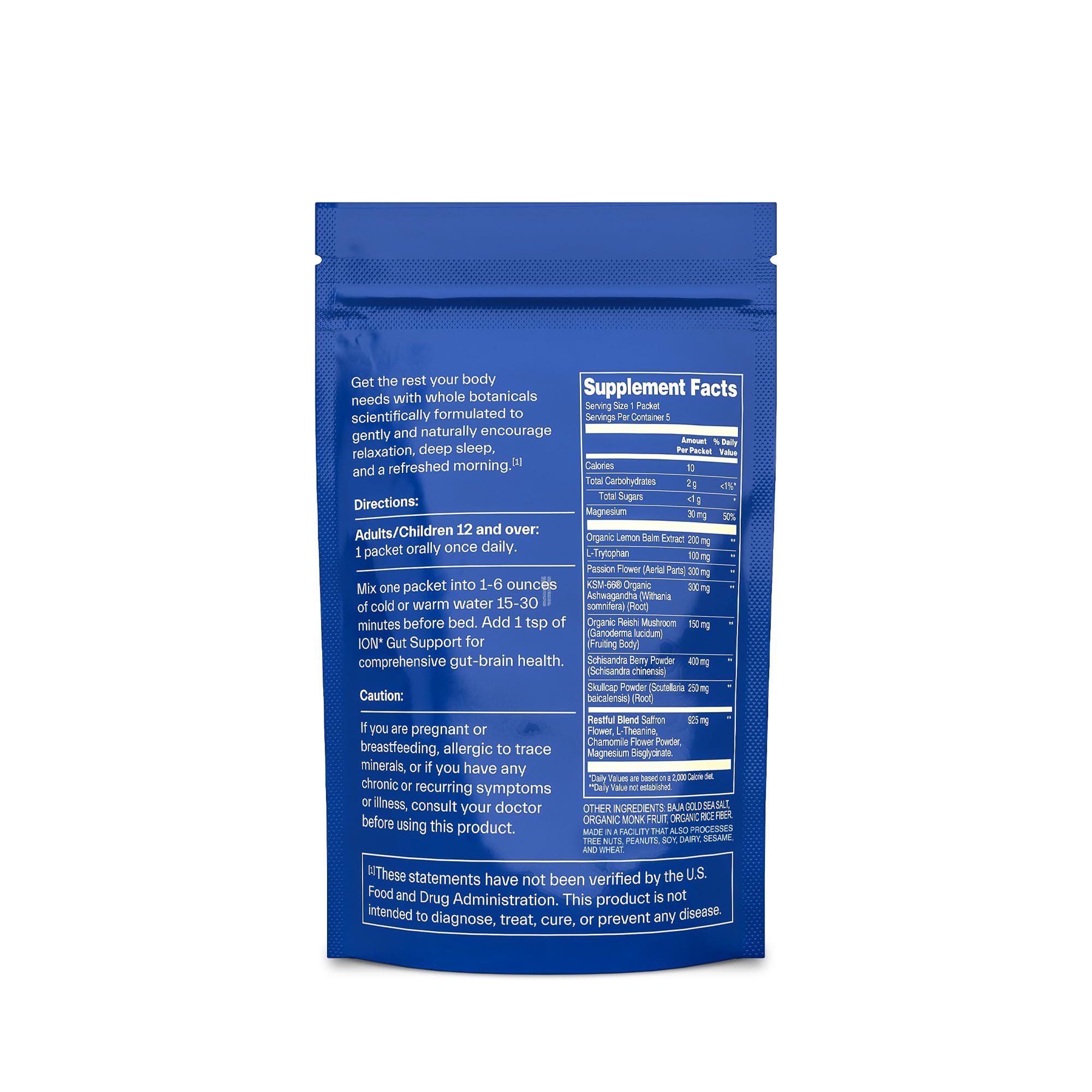 5 sachets of ION Restful Sleep drink mix displayed together
