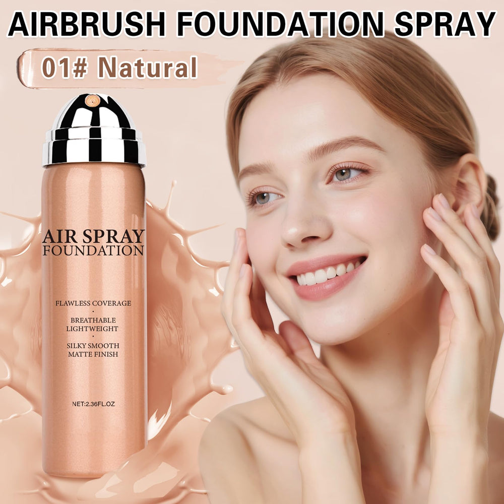 Close-up of the ultra-fine airbrush nozzle delivering smooth, even foundation.