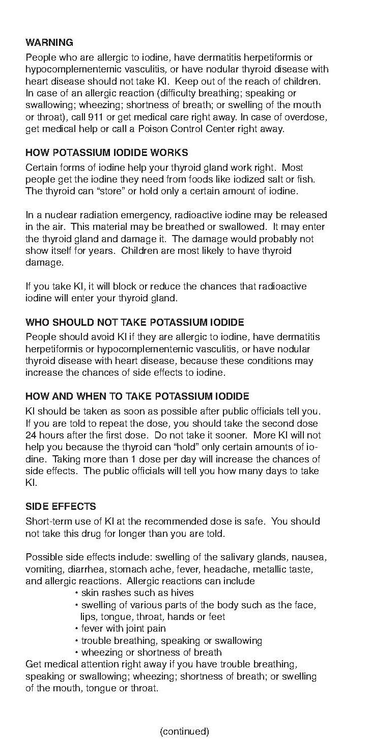 Emergency preparedness concept with IOSAT bottle