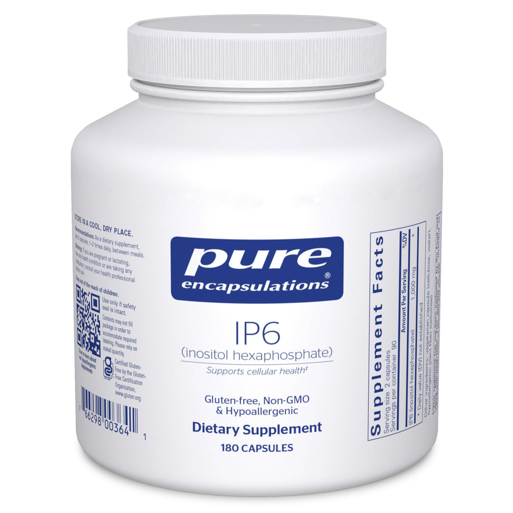 Pure Encapsulations IP6 bottle front view with 180 capsules