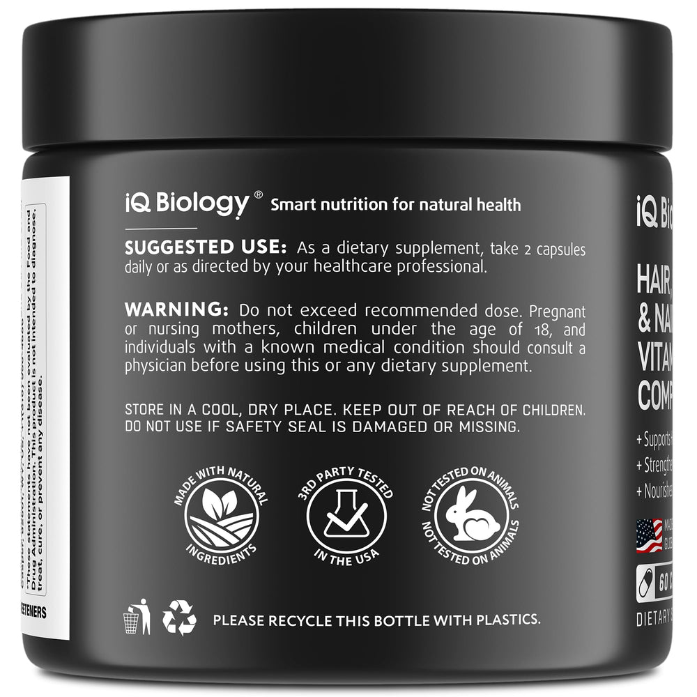 60-count box packaging of IQ BIOLOGY supplement