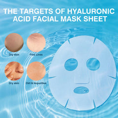 IREV Hyaluronic Acid Face Mask on the face during application for hydration.