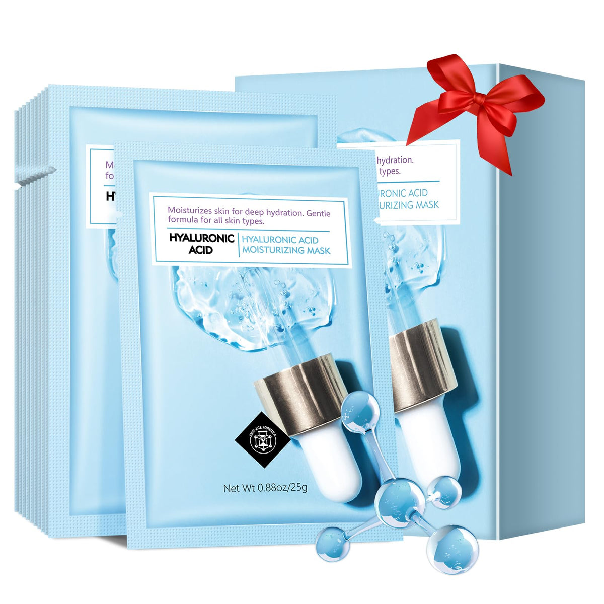 IREV Hyaluronic Acid Face Mask pack of 10 delivers deep hydration.