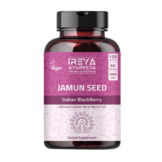 Ireya Ayurveda Jamun Seed 1000mg capsules 120 count 60-day supply - hero image