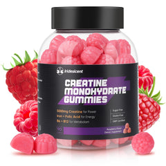 Product label noting 5000mg creatine monohydrate per 3 gummies