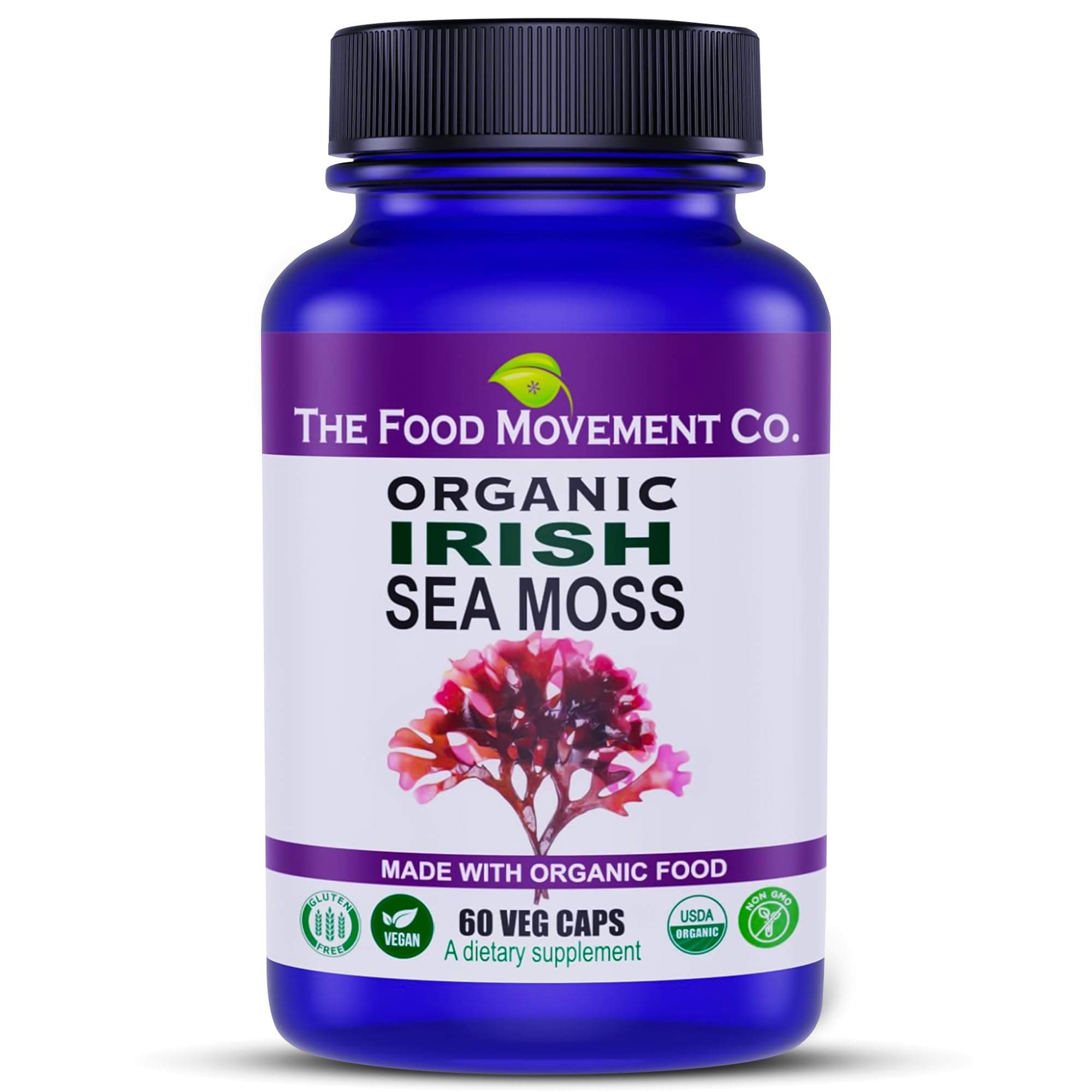 Irish Sea Moss Organic Prebiotic supplement in capsule form