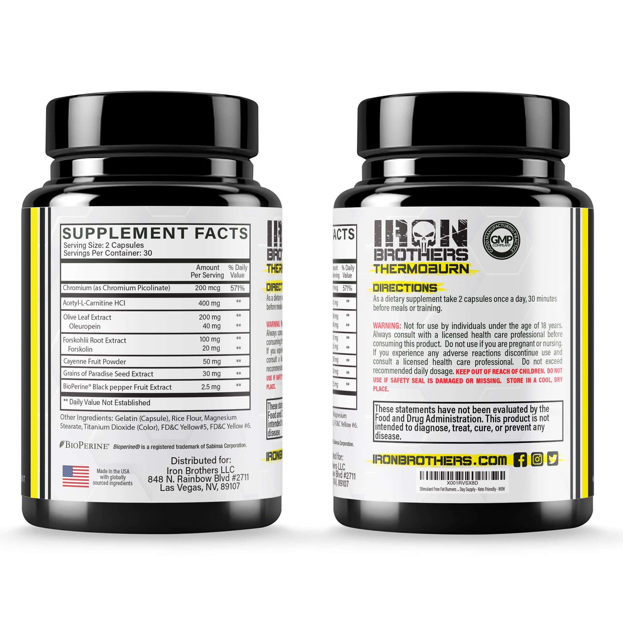 30-day supply of Iron Brothers fat burner capsules