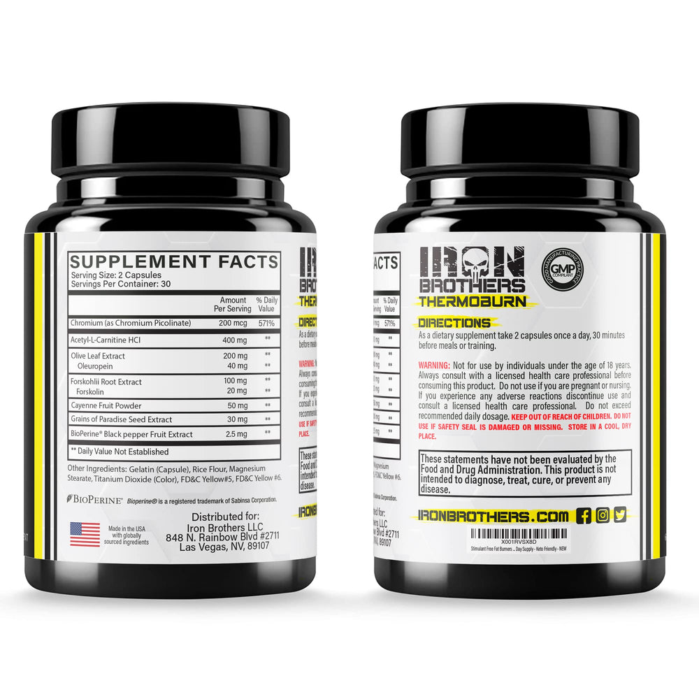 30-day supply of Iron Brothers fat burner capsules
