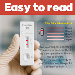 Sample results comparison using ferritin color chart
