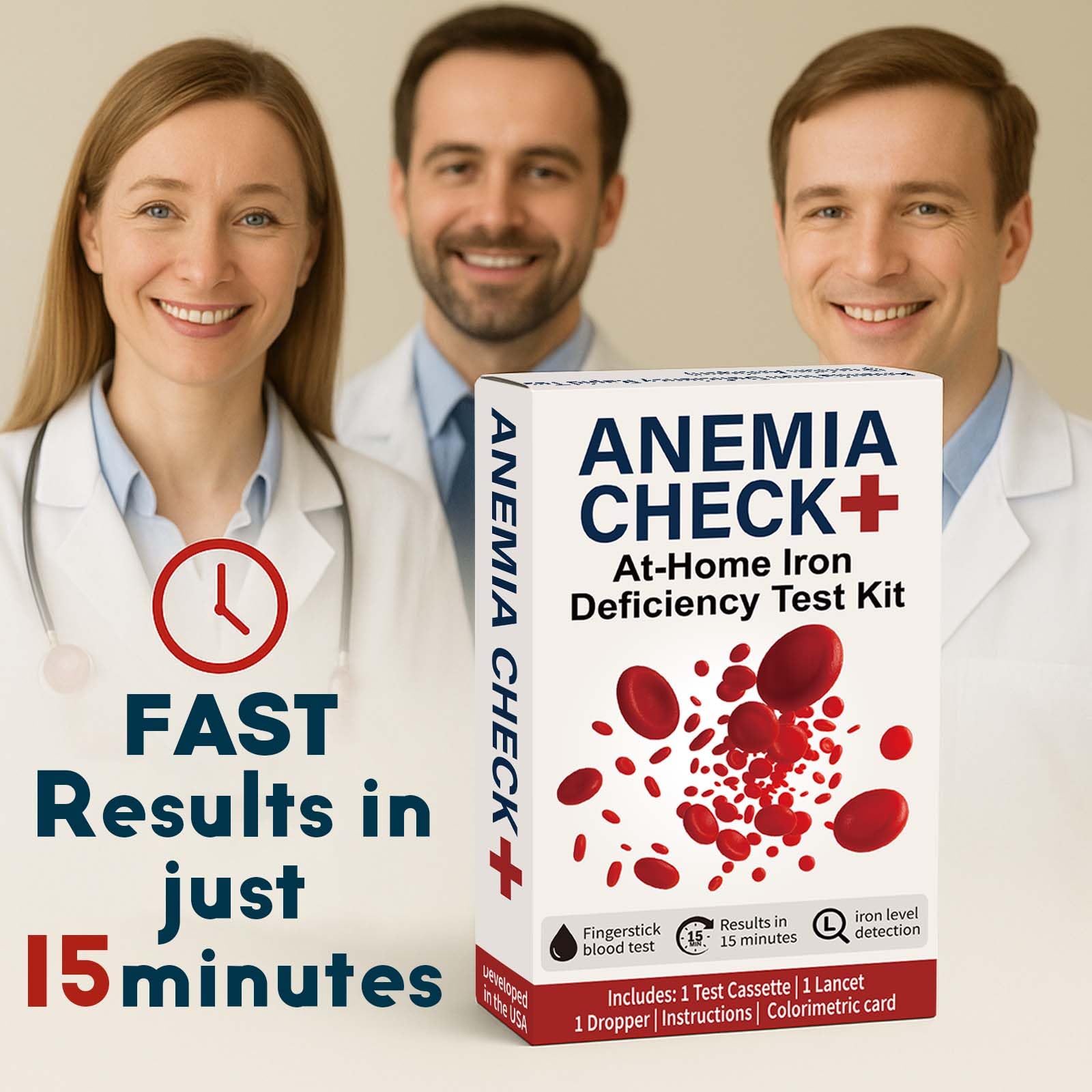 Safe, accurate home iron testing kit for ferritin measurement