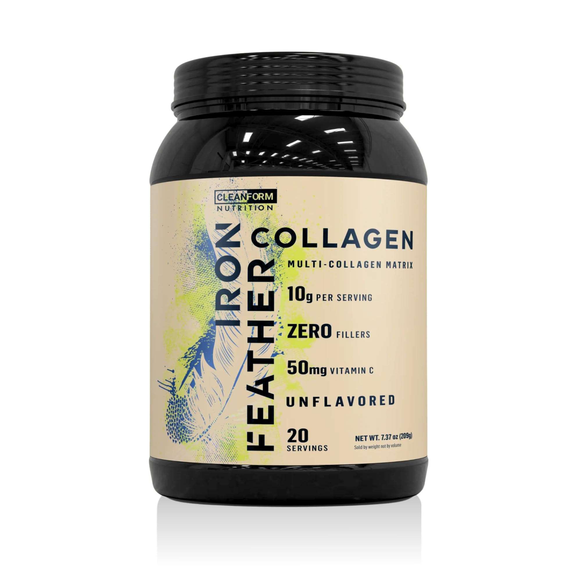 Iron Feather Collagen Powder bottle front view