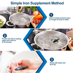 Iron Fish with hook design for kitchen storage