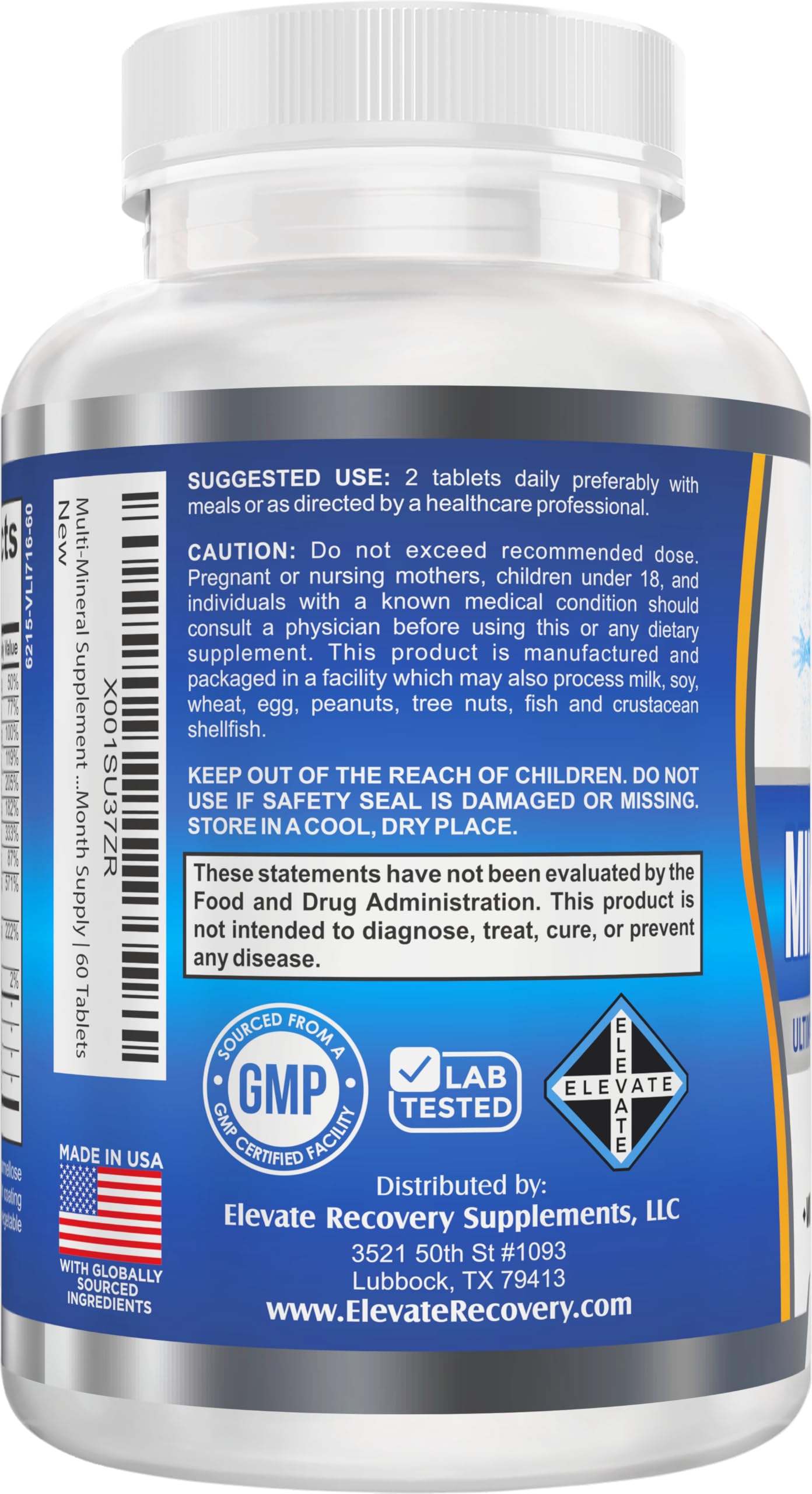 Iron-free formula label highlights ingredients