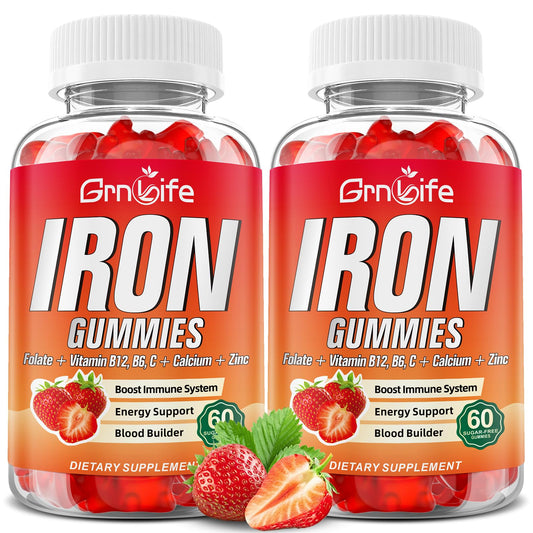 Bottle of strawberry-flavored Iron Gummies (120-count) – hero image