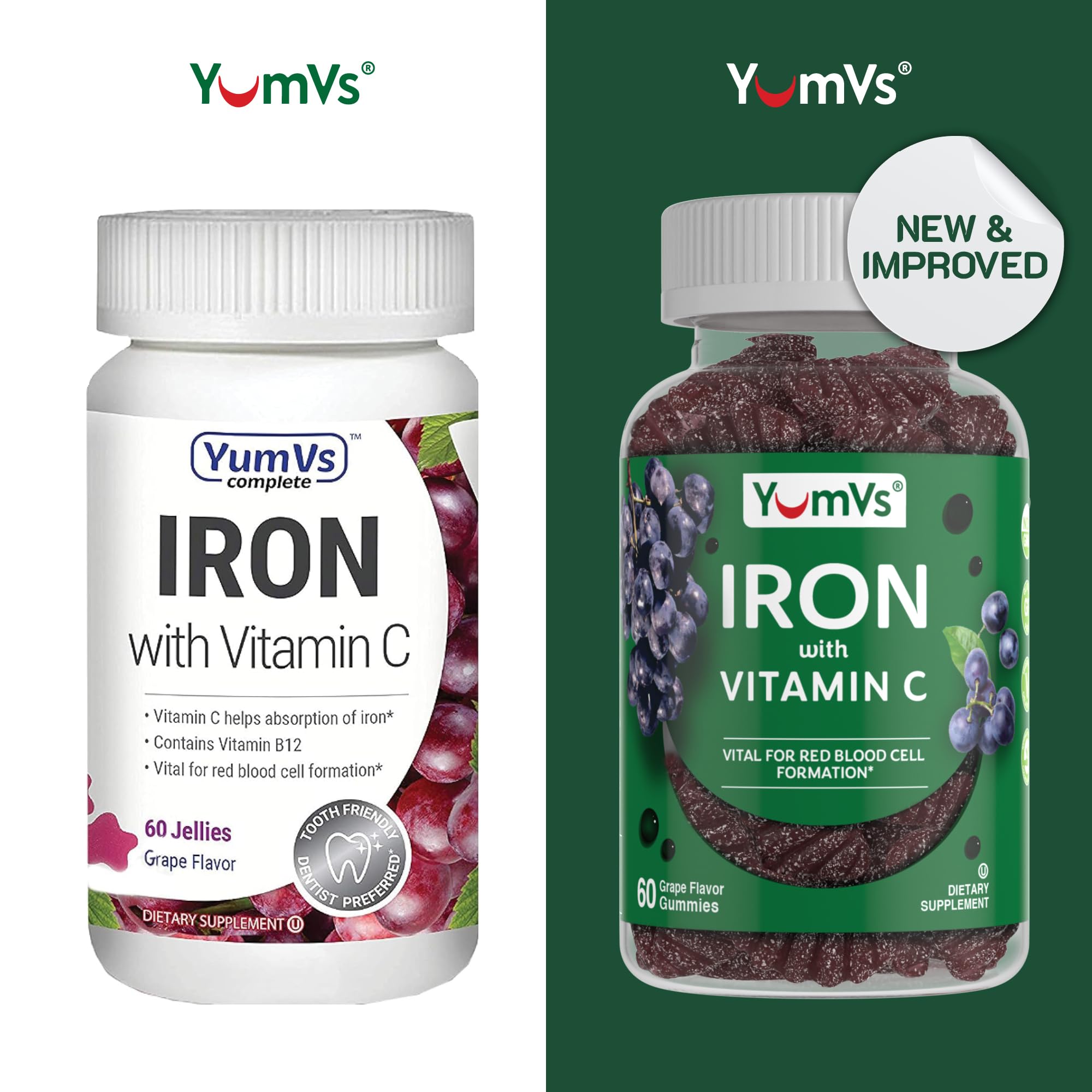 Product label showing 10 mg iron per serving