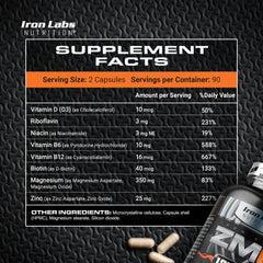 Iron Labs ZM6 bottle - label and supplement facts