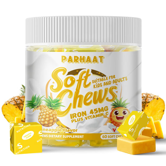 Front view of Iron Soft Chew Pineapple Flavor bottle