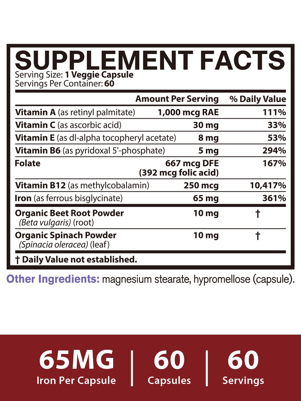 60 capsules per bottle serving size