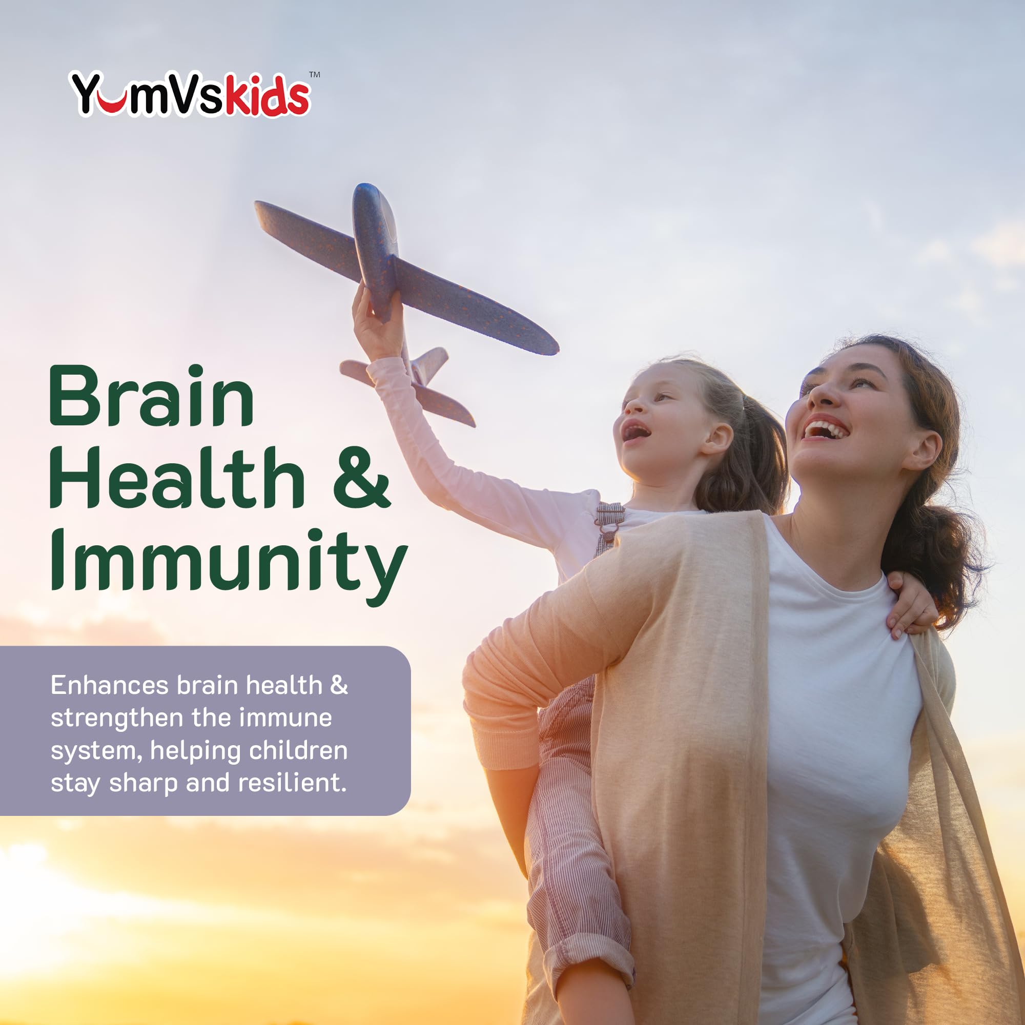 Graphic showing immune support from kids iron gummies